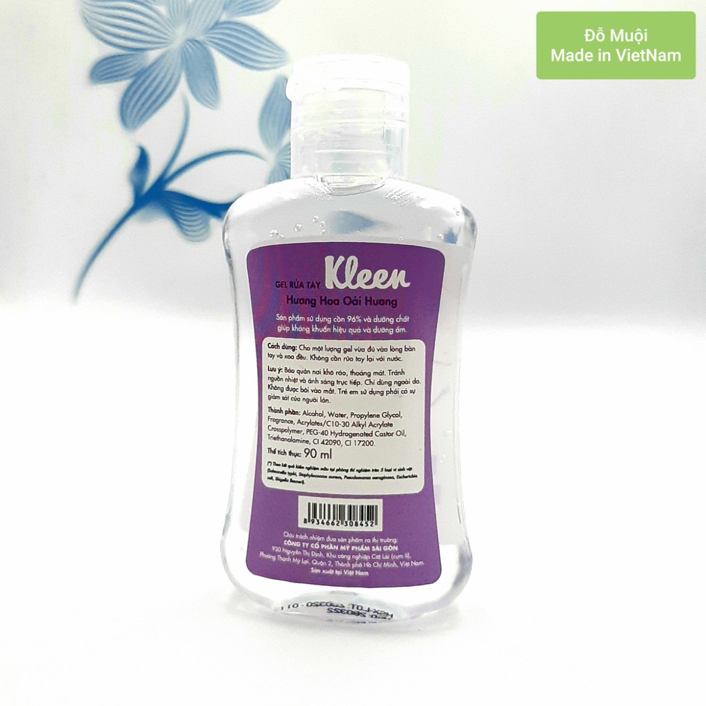 Gel rửa tay khô Kleen 90ml hương oải hương