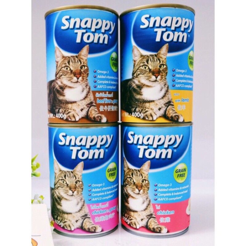 Pate mèo Snappy Tom 400g thức ăn ướt cho mèo từ 12 tháng
