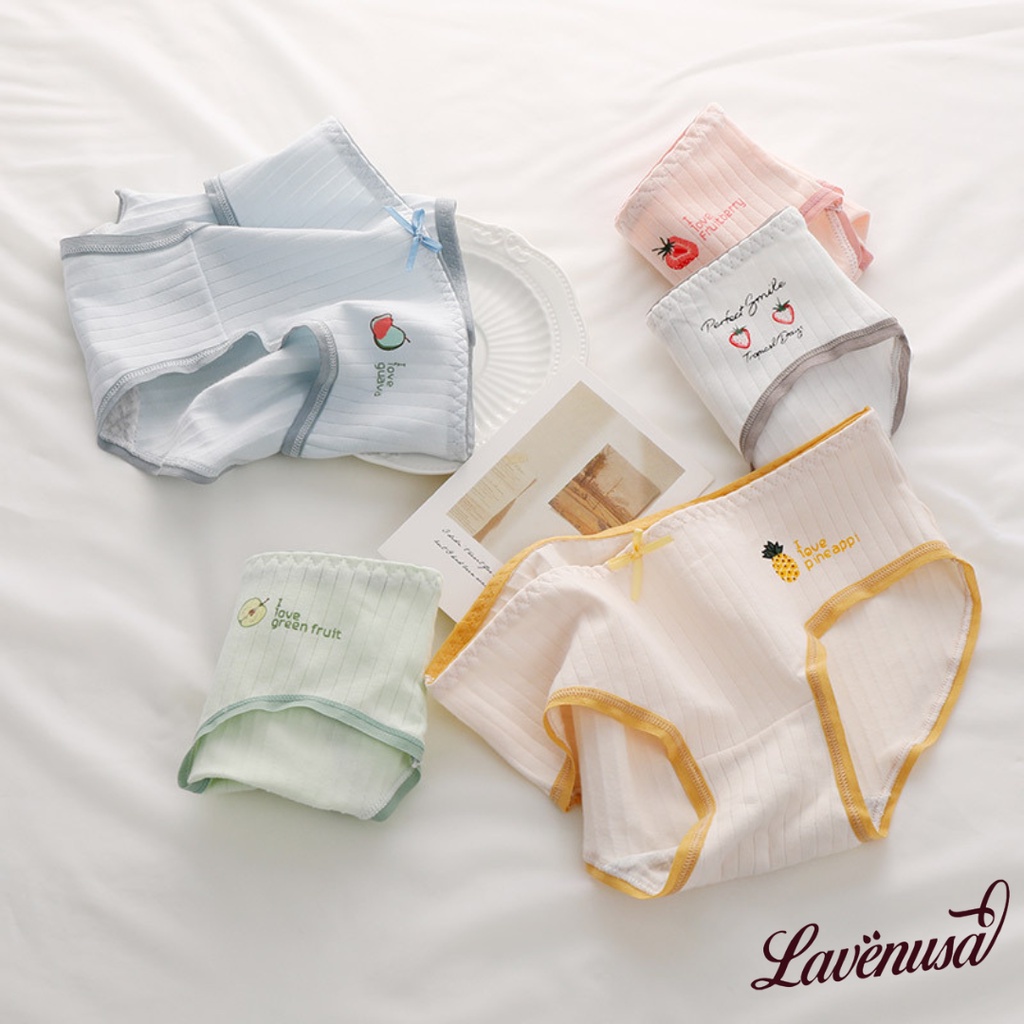 Quần lót nữ cotton hình hoa quả dễ thương kháng khuẩn thoáng khí LAVENUSA QL85