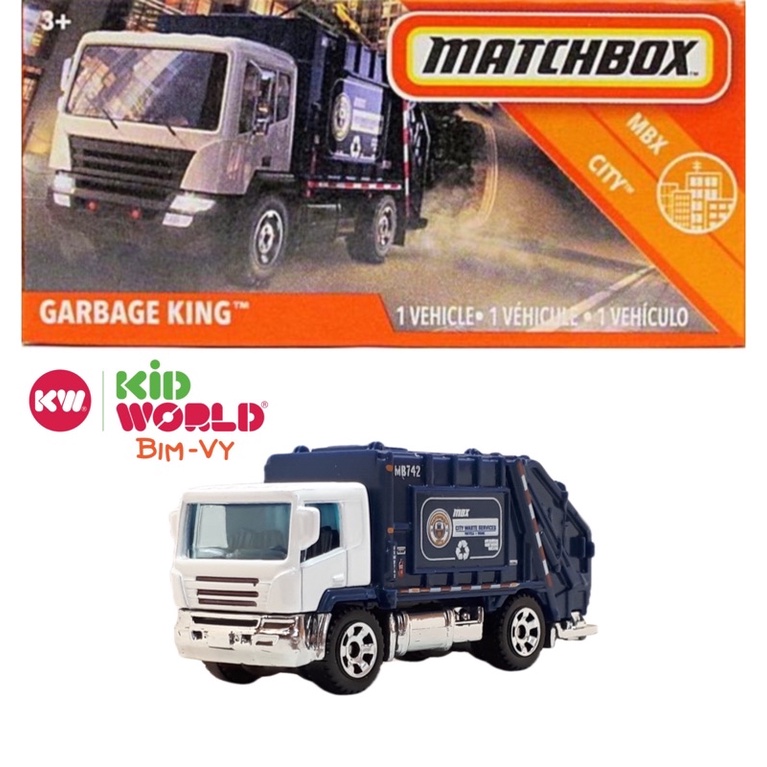 Xe mô hình Matchbox Box Tải chở rác Garbage King 20/100. Tỷ lệ 1:64.