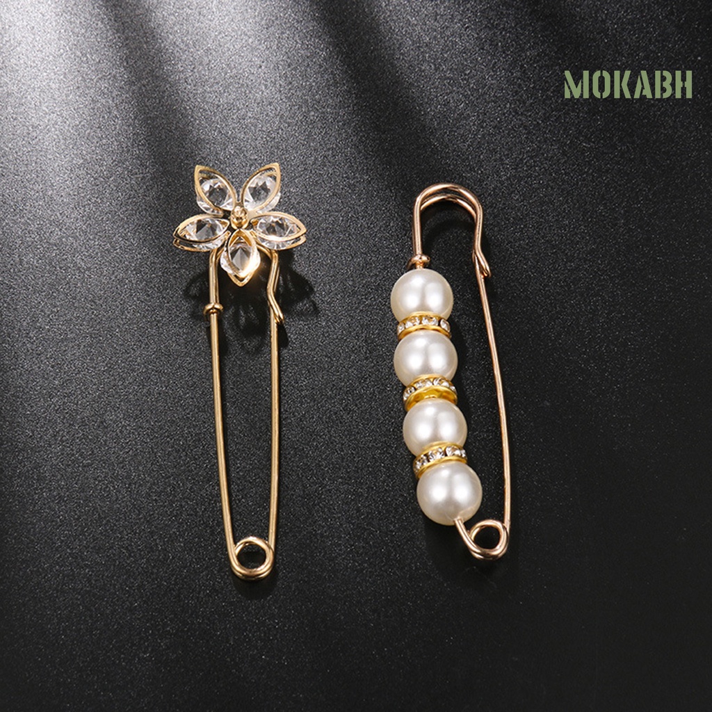 Set 5 Ghim Cài Áo Đính Ngọc Trai Giả Thời Trang Nữ