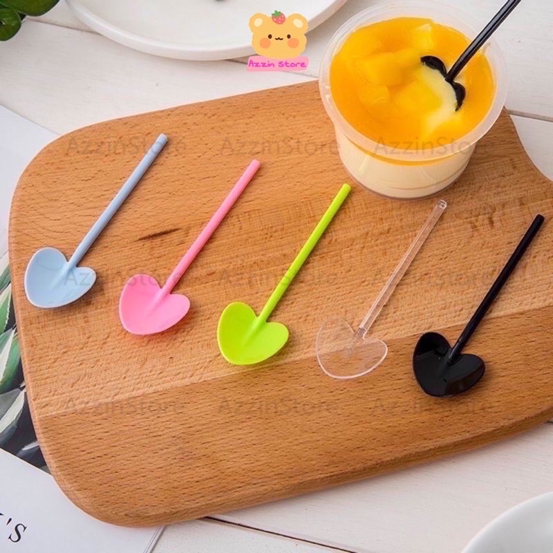 Xẻng Nhựa Mini Hình Trái Tim Màu Sắc Đa Năng Dùng Múc Kem Mỹ Phẩm Trộn Bột ❤️ Azzin Store