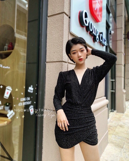 Váy body len nhũ 2 loại