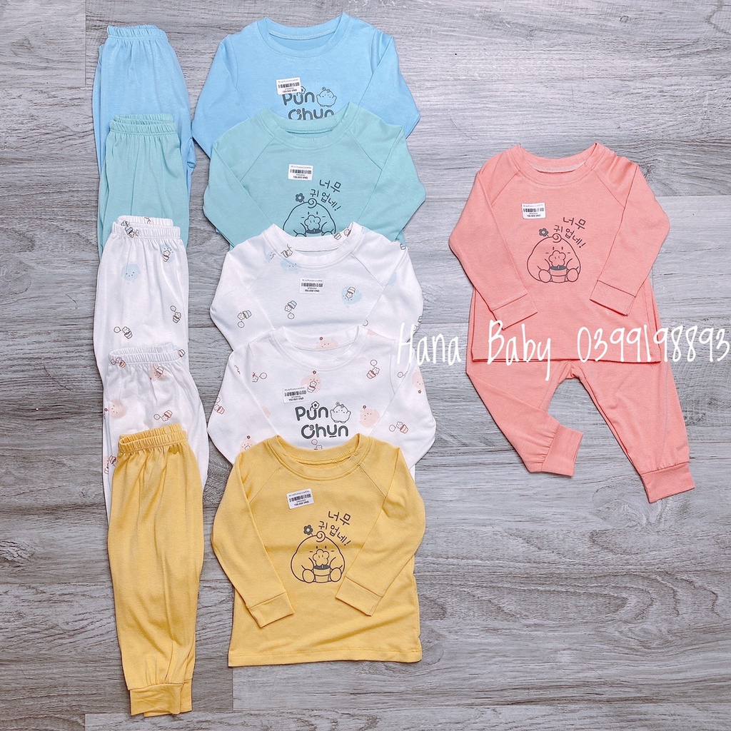 Bộ dài tay cổ tròn Punchun cho bé dưới 5 tuổi
