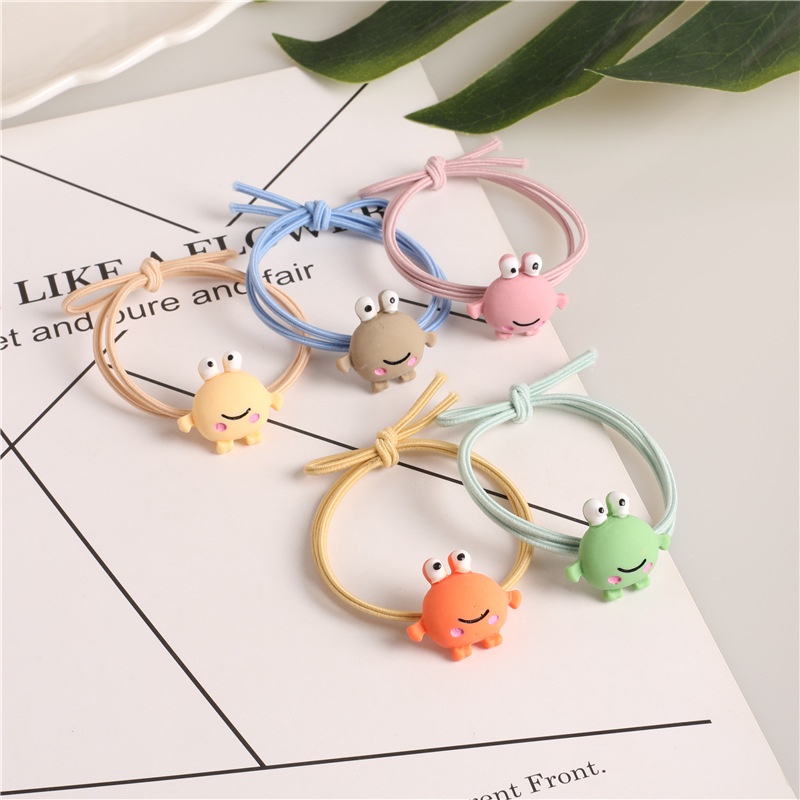 Dây Buộc Tóc Co Giãn Mặt Ếch Hoạt Hình Phong Cách Hàn Quốc