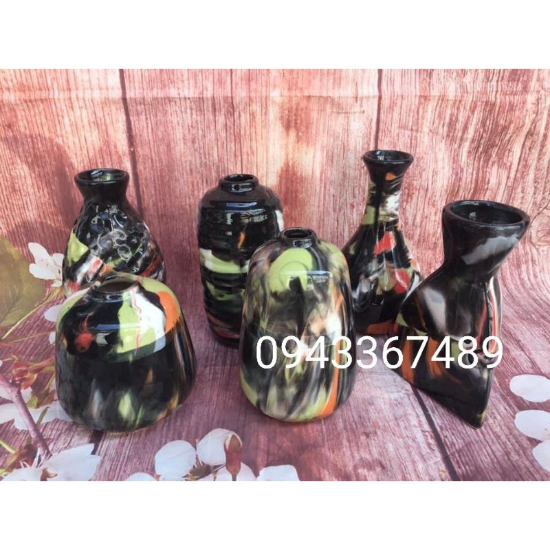Đồng giá lọ mini,men hỏa biến,cao 6 đến14cm