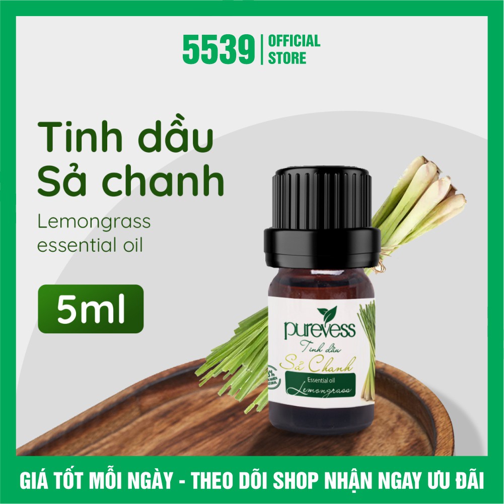 Tinh dầu sả chanh nguyên chất thư giản thơm phòng đuỗi muỗi diệt côn trùng - Shop 5539