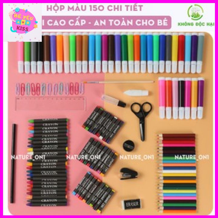 Hộp Màu 150 Chi Tiết Cho Bé Tập Tô - HÀNG LOẠI 1