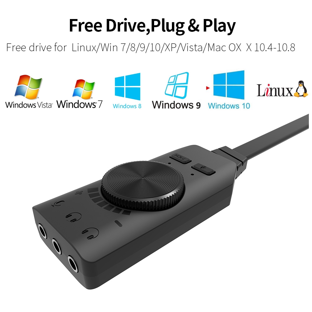 Thẻ âm thanh có đầu USB và cổng âm thanh Plextone gs3