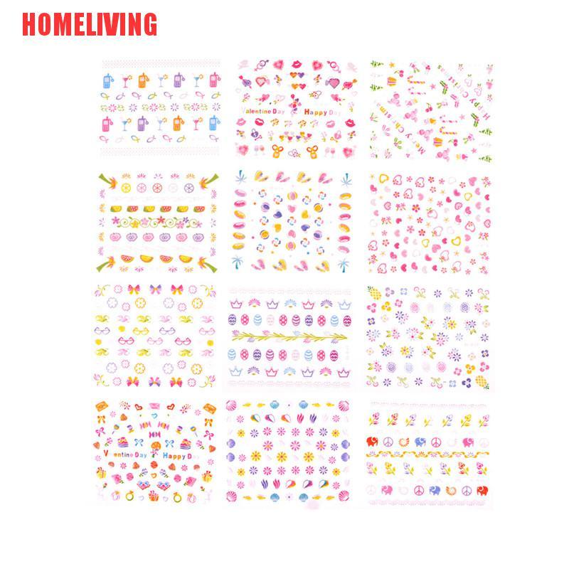 Set 5 Tấm Sticker Hoạt Hình Dán Trang Trí Móng Tay An Toàn Thời Trang Cho Bé DIY