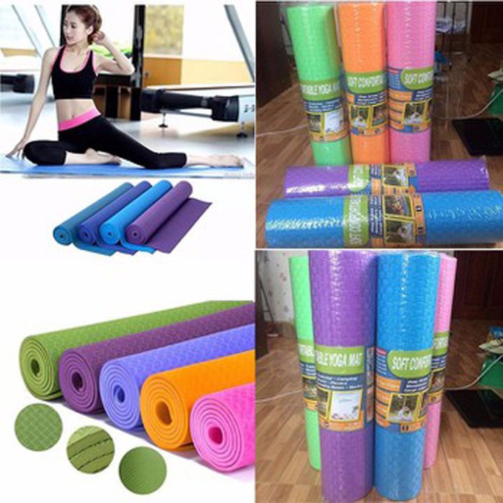 Thảm tập Gym - Yoga TPE cao cấp 2 lớp không mùi độ bám tốt - Sieuthigiadinh.2021