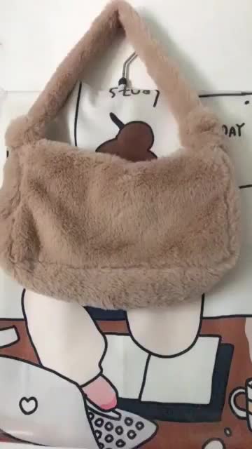 Túi Kẹp Nách Lông Màu Trơn Korea Style | BigBuy360 - bigbuy360.vn