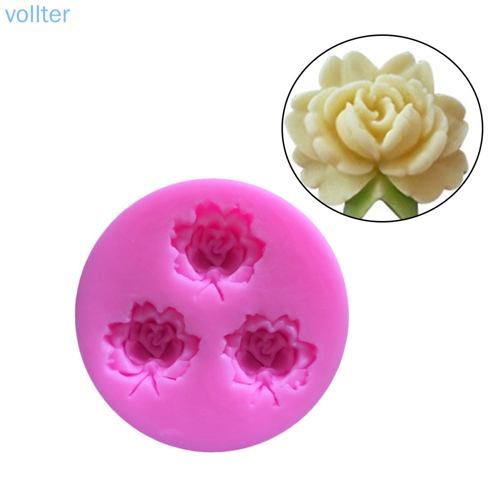 Khuôn Silicon Tạo Hình Hoa Hồng 3d Trang Trí Bánh