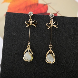 Đôi Bông Tai Nơ Đính Đá Opal