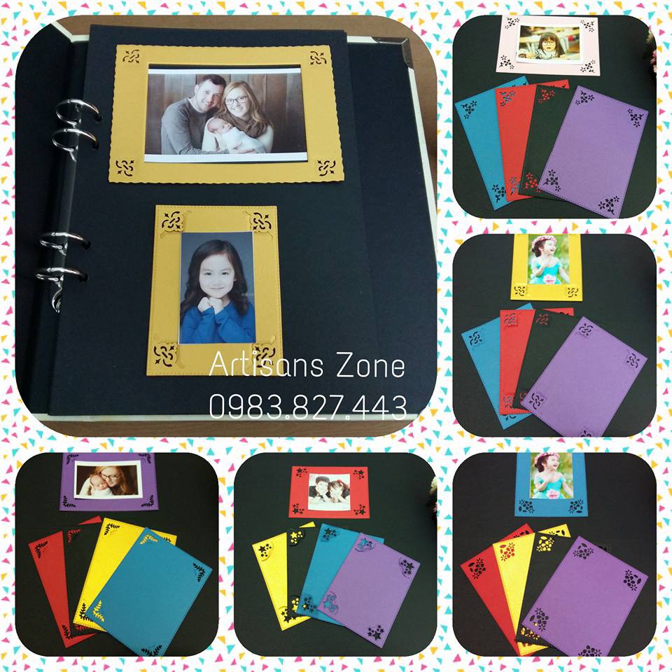 Giấy Scrapbook màu đen định lượng 300gsm (kích thước: 18cm x 26cm or 24cm x 25cm) - Set 10 tờ
