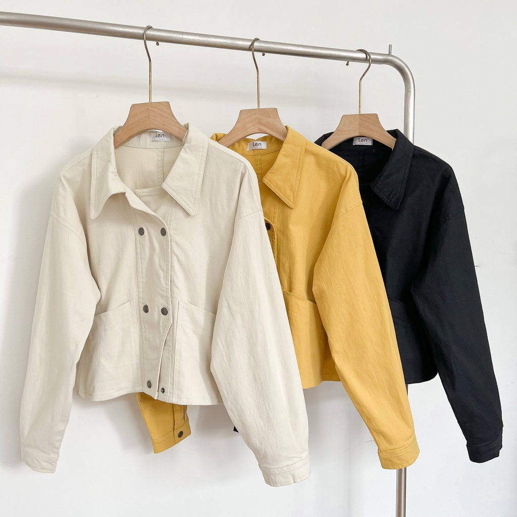 Áo khoác kaki nút bấm 3 màu LENCLOTHING 8823