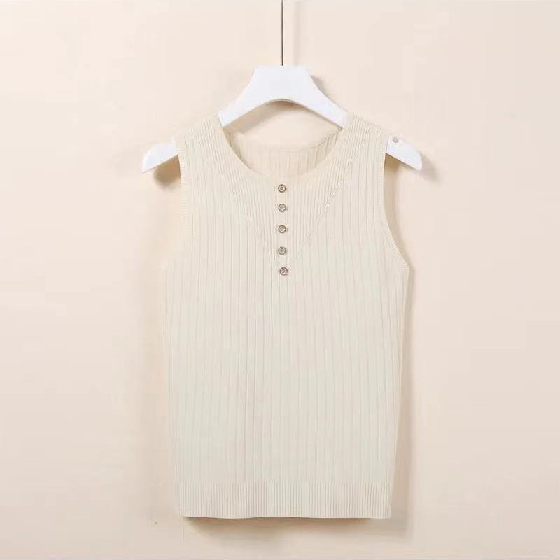 Áo Sweater Dệt Kim Mỏng Sát Nách Dáng Rộng Thời Trang Mùa Hè Cho Nữ Size S-5Xl