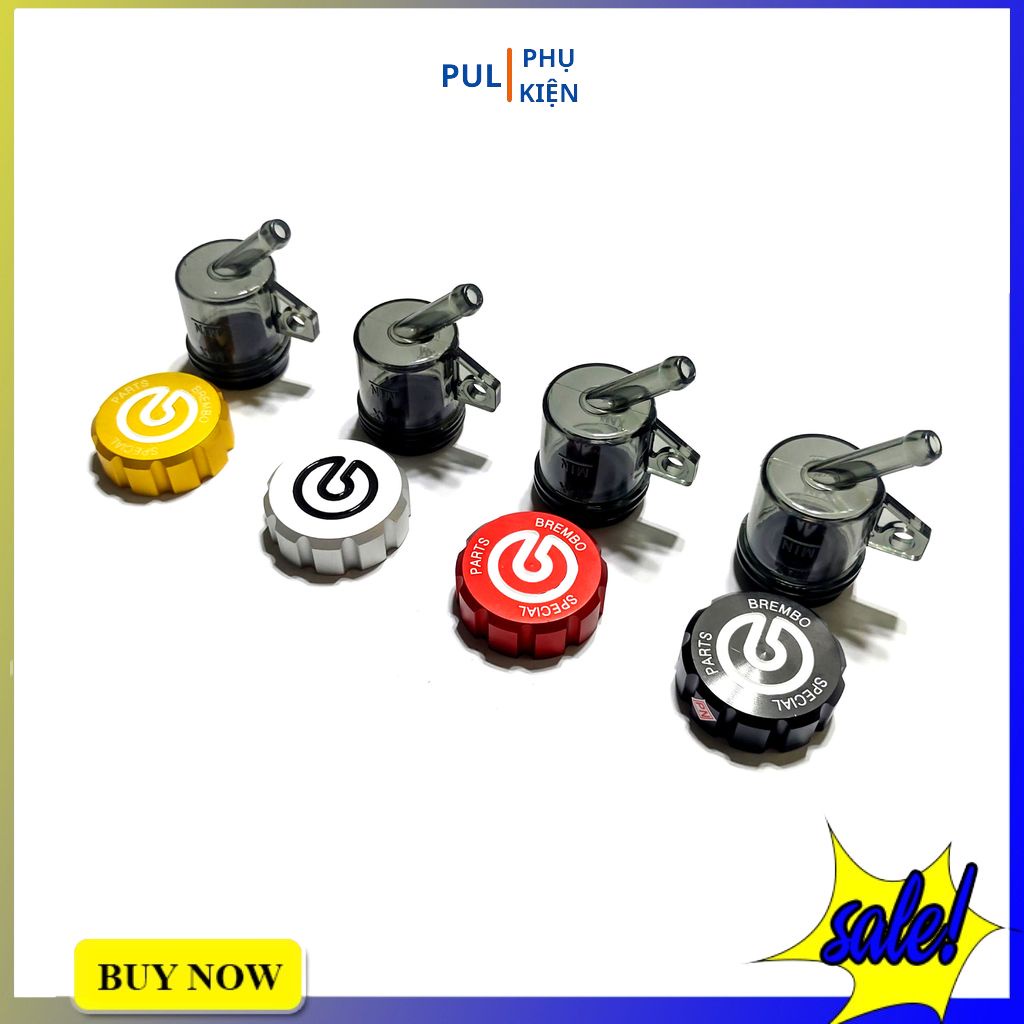 Bình dầu thắng sau xám khói nắp nhôm cnc cao cấp kèm pat gọng titan lắp xe Exciter Winner V1 Winner X...