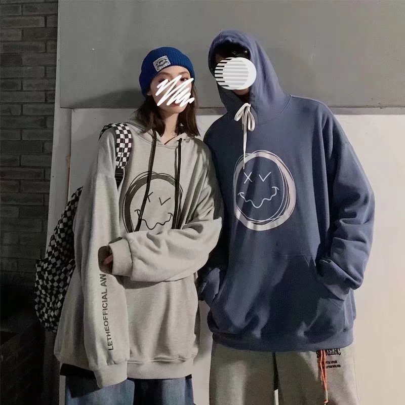 Áo hoodie dáng rộng in họa tiết hoạt hình phong cách Hàn Quốc thời trang cho nam và nữ size M-8XL