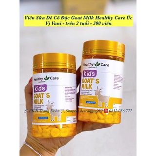 Viên Sữa Dê Cô Đặc Goat Milk Healthy Care Úc Vị Vani - trên 2 tuổi - 300 viên