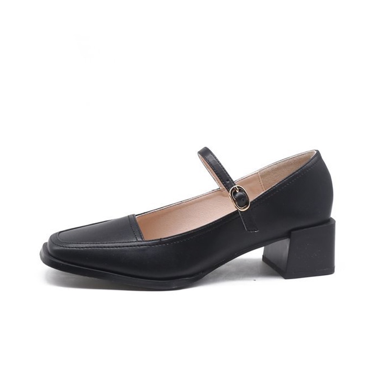 Giày cao gót IELGY mũi vuông phong cách Anh Quốc thời trang cho nữ