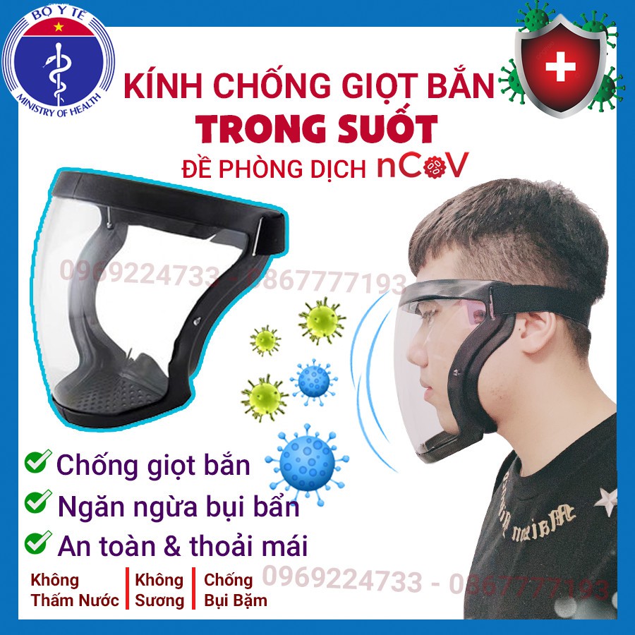 Kính Chống Giọt Bắn Phòng Dịch Kính Che Mặt Bảo Hộ Nón Chống Dịch Miếng Chắn Giọt Bắn Kính Chắn Giọt Bắn Tấm Chắn Giọt