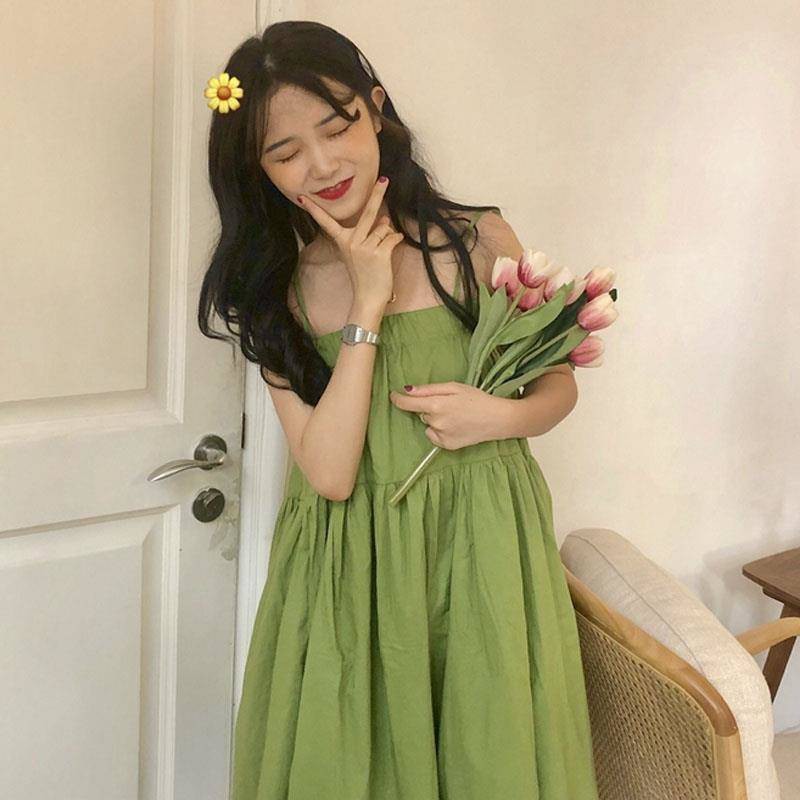 Đầm hai dây phong cách thời trang Hàn Quốc 2019 dành cho nữ | BigBuy360 - bigbuy360.vn
