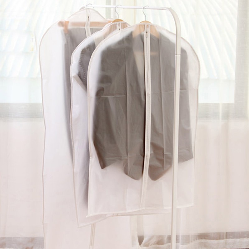Bao trùm bảo vệ quần áo có dây kéo bằng nhựa trong suốt tiện dụng