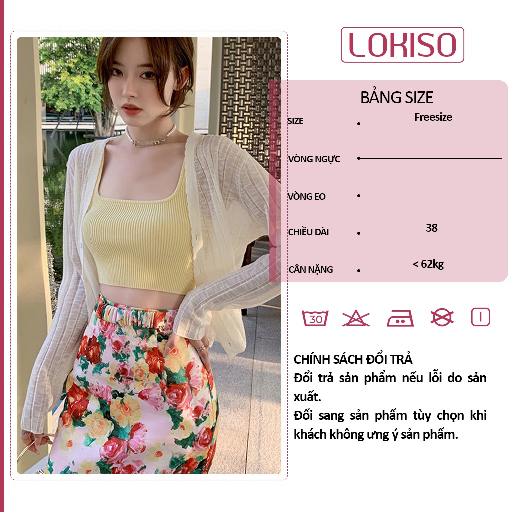 Áo croptop nữ kiểu cổ chữ U ôm sát nách LOKISO CT10 | BigBuy360 - bigbuy360.vn