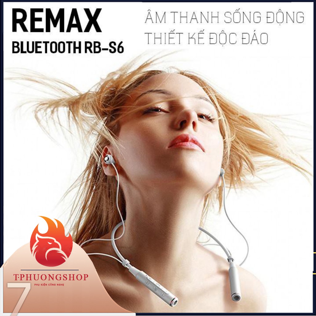 Tai nghe thể thao Bluetooth Remax RB-S6 choàng cổ có 2 đầu hít nam châm