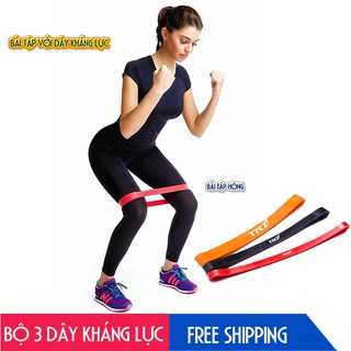 Bộ 3 Dây Kháng Lực Mini Band Super Band Hỗ Trợ Tập Mông Tại Nhà