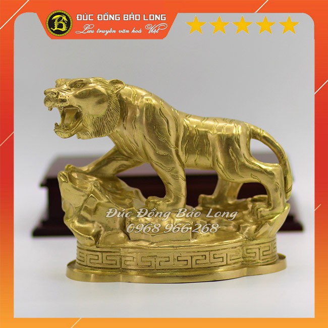 Mua Tượng Hổ Bằng Đồng Cỡ 15cm Tặng Kèm Đế Gỗ, tặng thêm bộ đồng xu âm dương may mắn