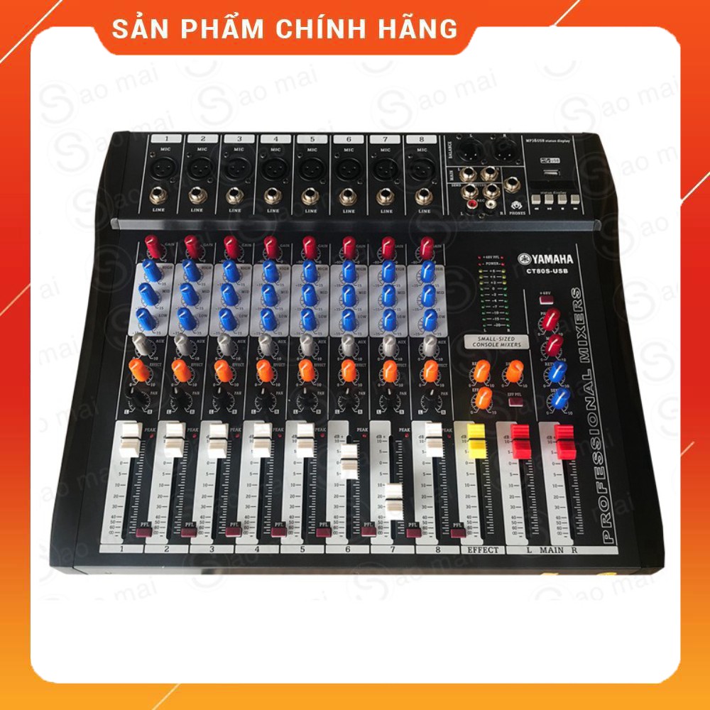 [KHUYẾN MÃI 10%] Mixer bàn 8 Line Yamaha CT80S USB - TẶNG USB 8GB, dây AV, jack 6ly - hàng chất lượng, giá tốt nhất TQ