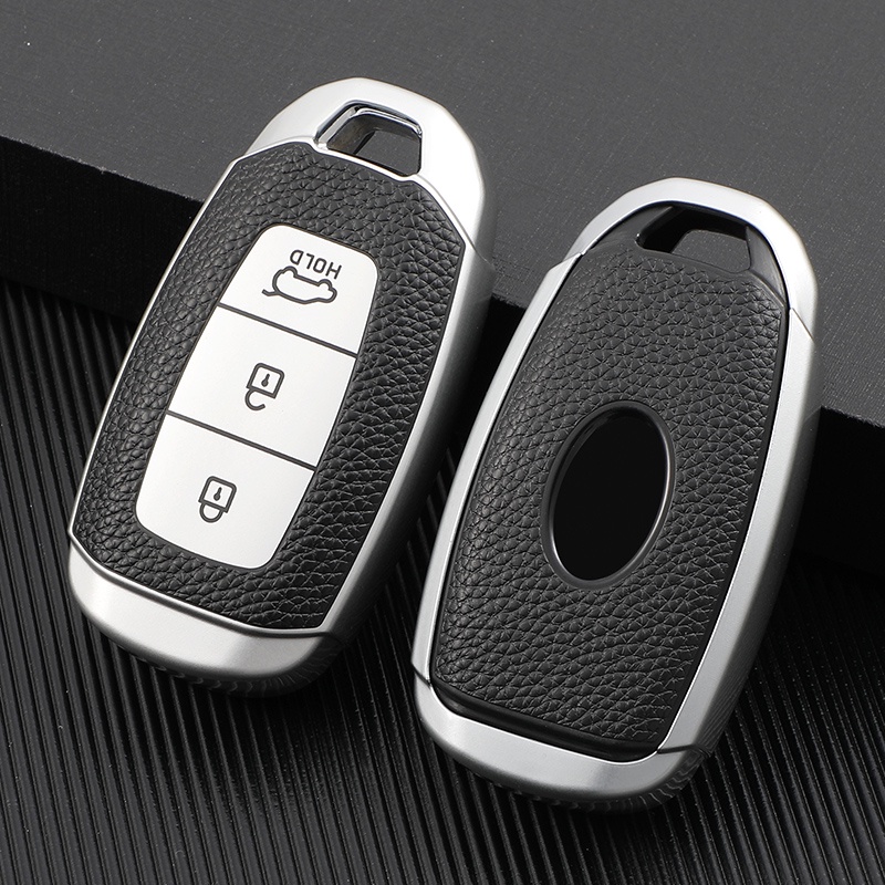 Bao Da + TPU Bảo Vệ Chìa Khóa Điều Khiển Từ Xa Cho Xe Hơi Hyundai I30 Ix25 Elantra KONA Solaris Azera Grande Ig TM Accent Santa Fe Pal