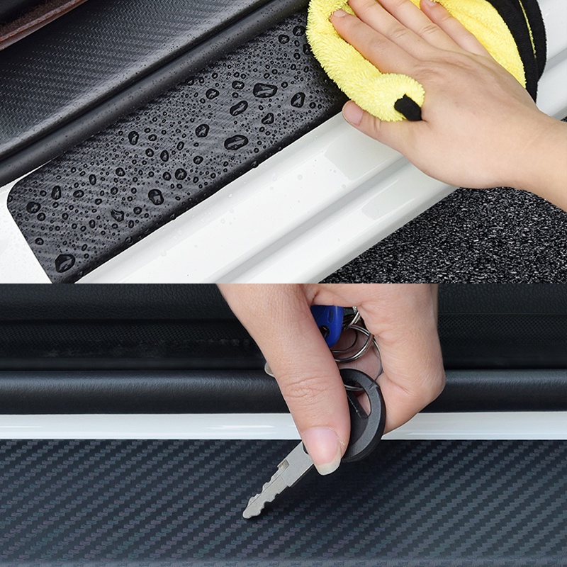 Set 4 Miếng Dán In Họa Tiết Sợi Carbon Chống Trầy Trang Trí Cửa Xe Hơi Mazda 2 3 5 6 2017 CX-4 CX-5 CX-7 CX-9 CX-3 CX-5