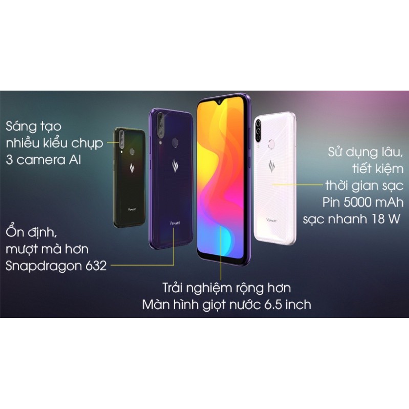 Điện thoại Vsmart Joy 3 Ram 4Gb Rom 64Gb - Bảo hành 18 tháng chính hãng