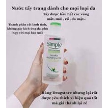 Nước Tẩy Trang Dịu Nhẹ Simple Kind to Skin Micellar Cleansing Water 200ml