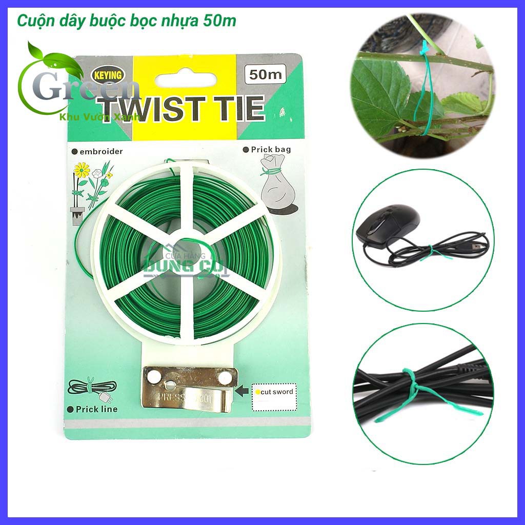 Dây Kẽm Bọc Nhựa Buộc Đồ Đa Năng Twist Tie - 50m