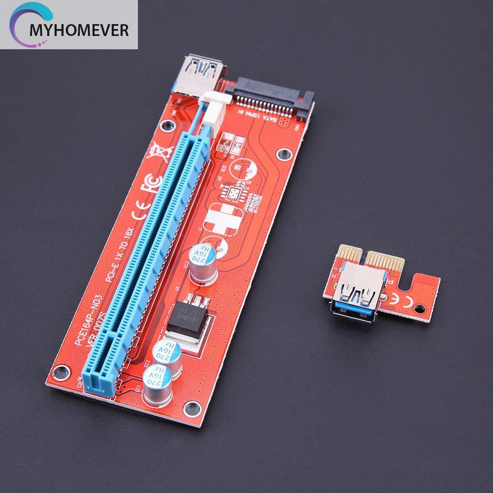 myhomever 60cm 007S PCI-E Riser 1X 16X USB3.0 Adapter Card Cable Wire for BTC Miner