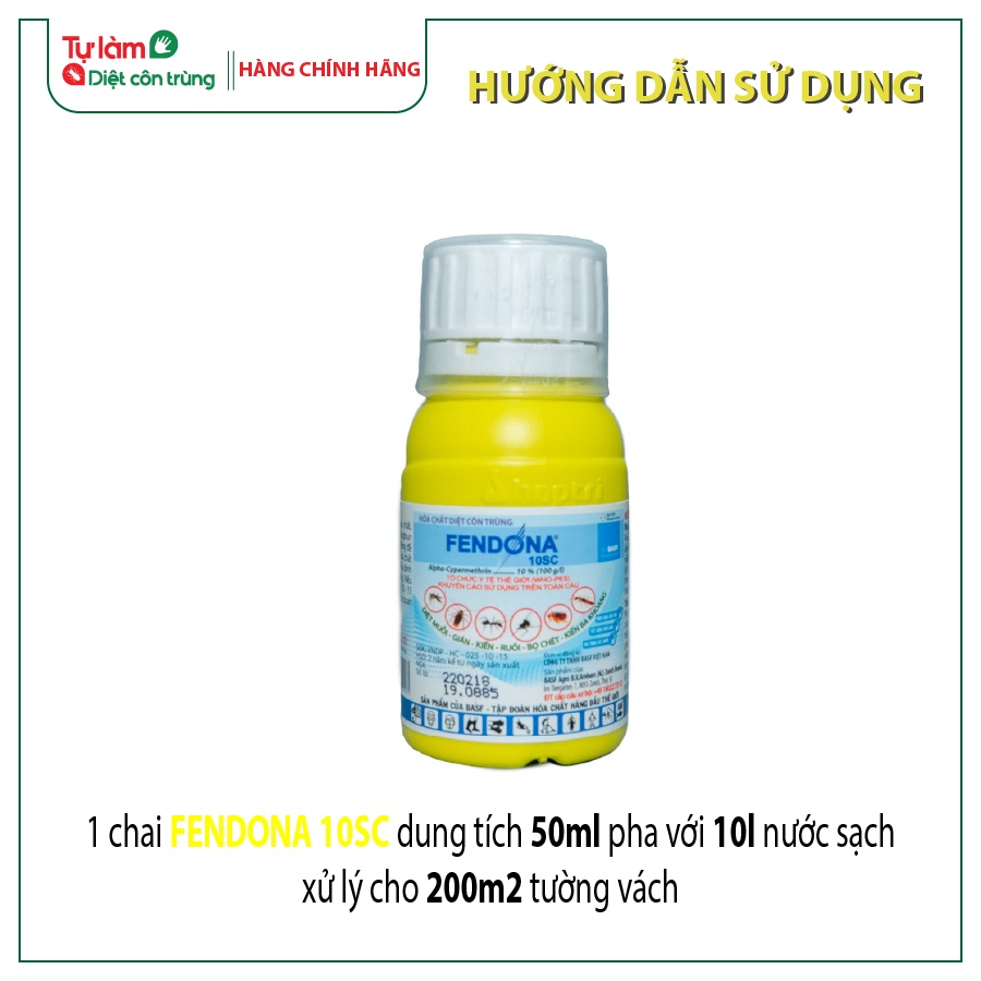 Thuốc Diệt Côn Trùng Muỗi, Kiến, Gián, Ruồi, Kiến Ba Khoang FENDONA 10SC Vỉ 5ml