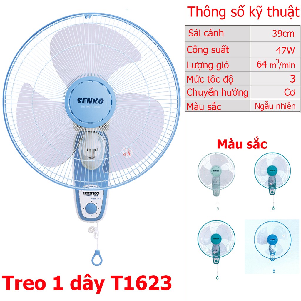 Quạt treo tường Senko tiết kiệm điện(Màu ngẫu nhiên), chọn phân loại 1 dây 2 dây