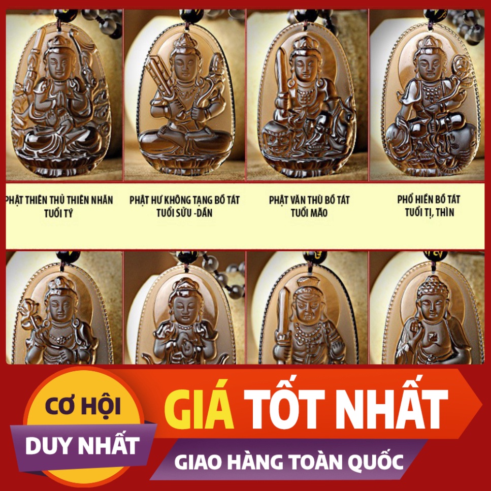 ((GIÁ GỐC )) Dây chuyền chuỗi hạt mặt phật Đại Thế Chí Bồ Tát màu xám - Phật bản mệnh người tuổi Ngọ