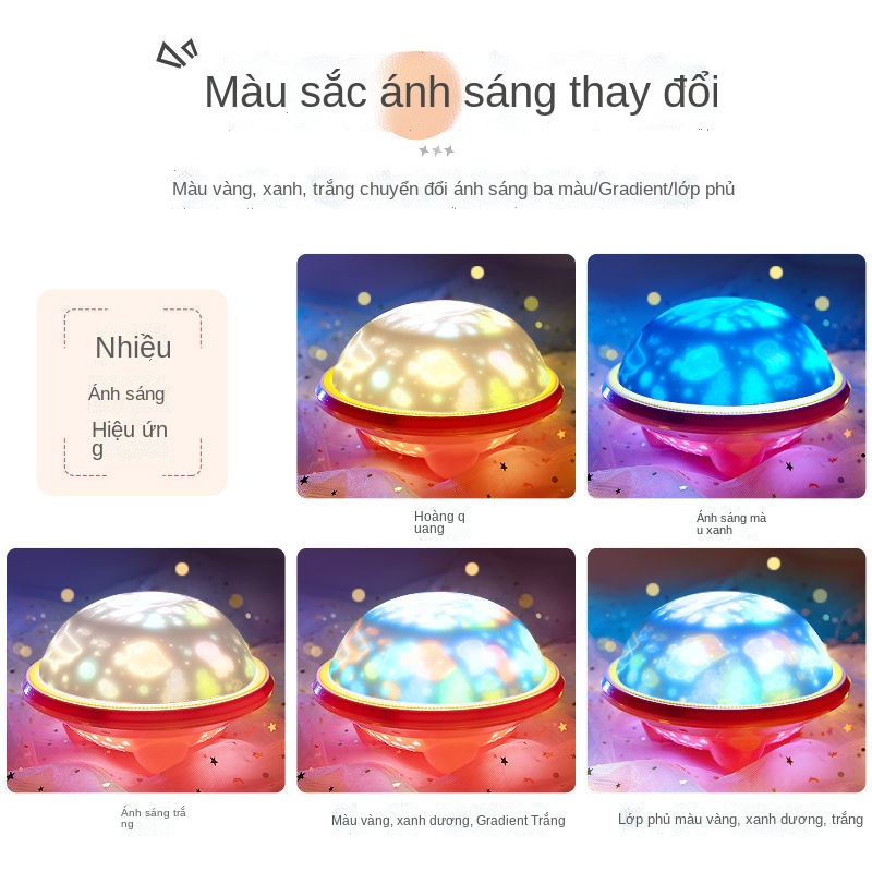 ☢☒❀Yimi bầu trời đầy sao máy chiếu đồ chơi bầu trời đầy sao ánh sáng giấc mơ phòng ngủ âm nhạc ánh sáng đêm giáng sinh q