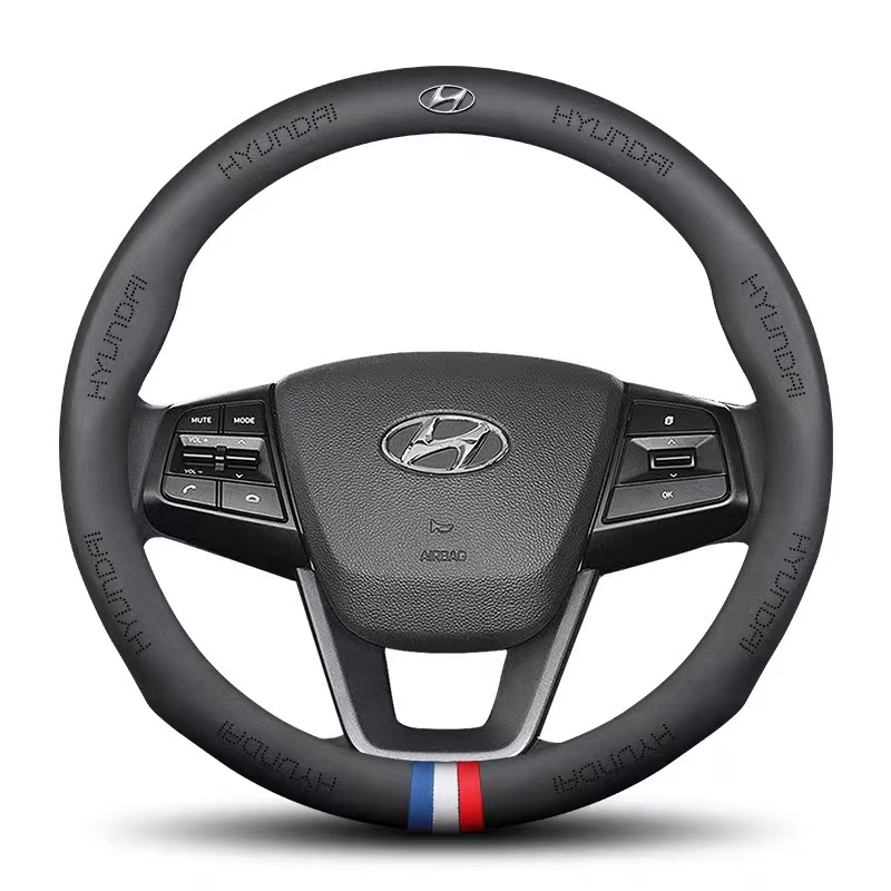 Bao Da PU Bọc Vô Lăng Xe Hơi Hyundai Solaris Tucson Santa Creta Elantra I10 I20 I30 I40 IX25 IX35