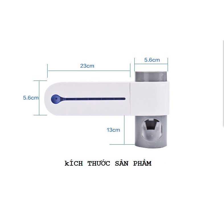 Kệ Treo và Tiệt Trùng Bàn Chải Đánh Răng, Dao Cạo Râu Có Chứa Tia Tử Ngoại Hỗ Trợ Diệt Khuẩn Kèm Bộ Nhả Kem Đánh Răng