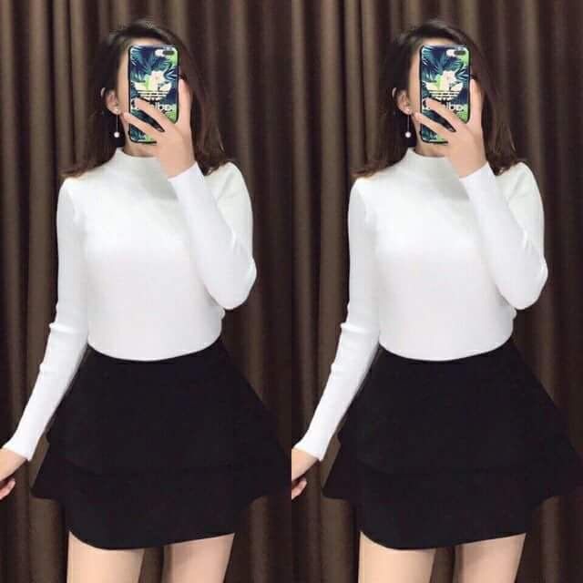 Áo len tăm cổ cao