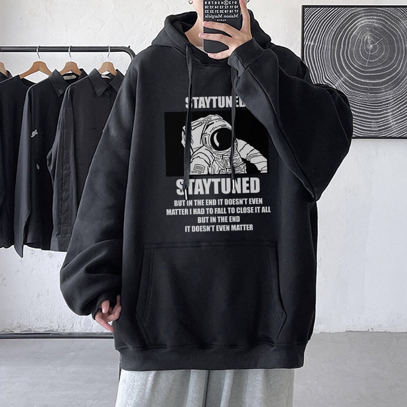 [ HÓT_BOMBER ] Áo hoodie đôi phom nam nữ unisex in STAYTUNED cực hót