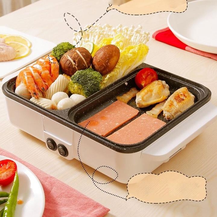 [ FREE SHIP ] Nồi Lẩu Kiêm Nướng 🥘 2in1 Mini Hàn Quốc🥘 Bếp Lẩu Nướng Đa Năng Cao Cấp