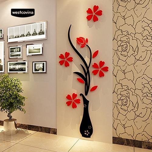 Mica dán tường hình bình hoa