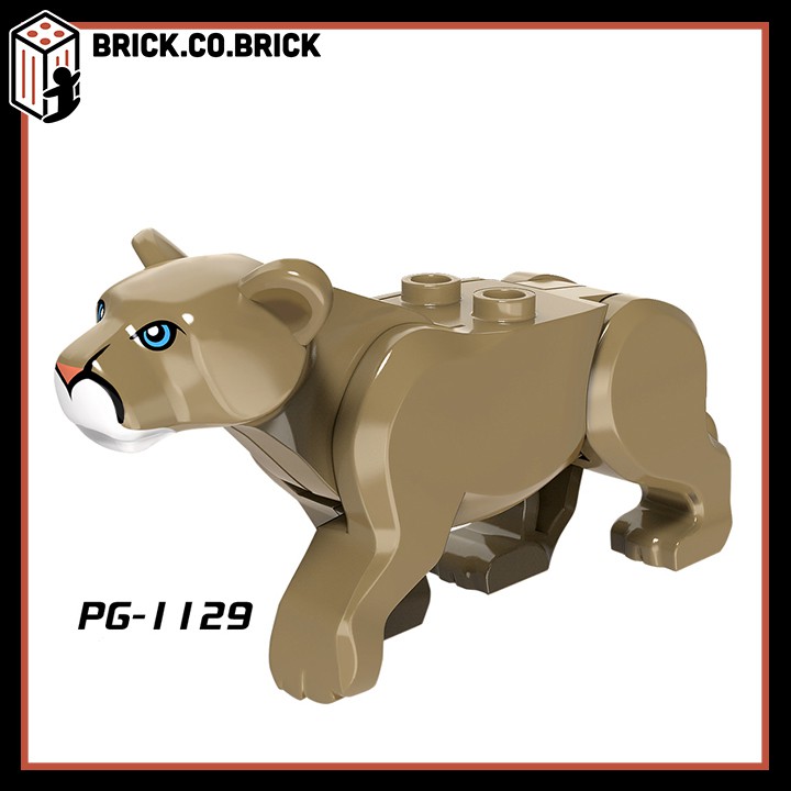 Mô hình Báo Đốm Đồ Chơi Lắp ráp Động Vật Rừng Xanh Minifigure Animal Báo Hổ PG1048
